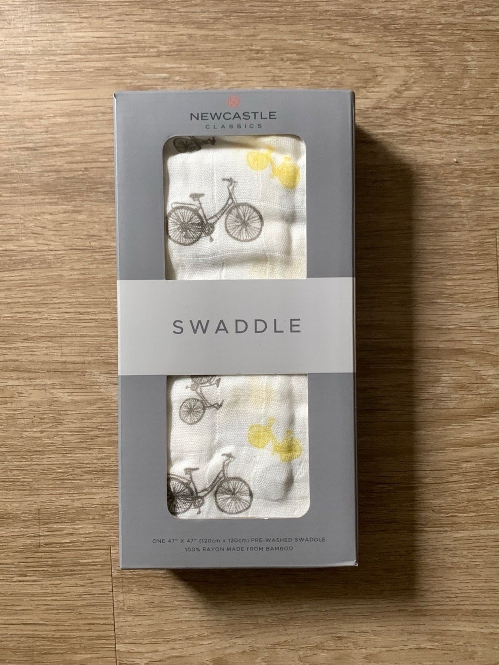 Yellow & Gray Bicycle Baby Swaddle